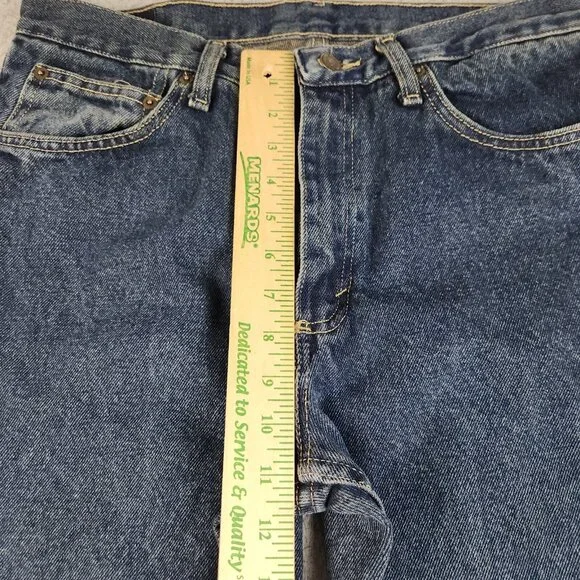 Magellan Jeans Mens 32x34 Blue Straight Denim Dark Wash Pants Outdoors Workwear - Picture 8 of 11